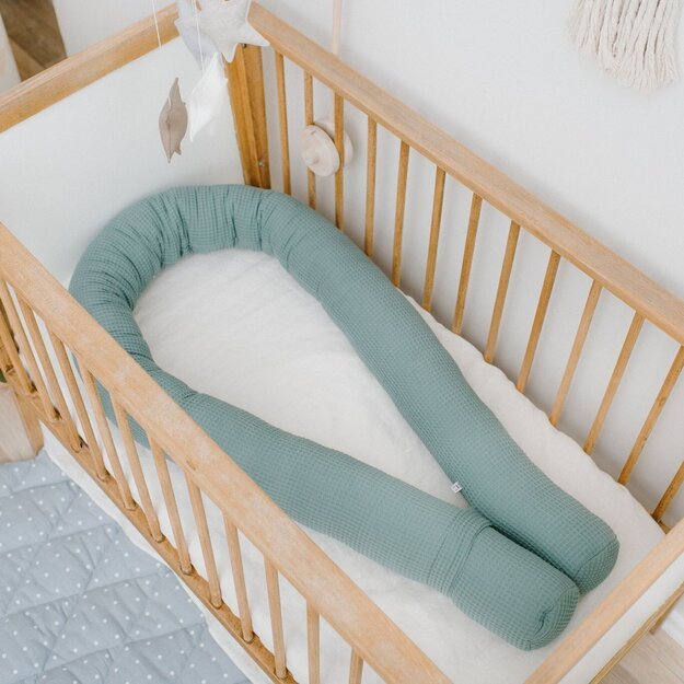 Waffle fabric snake pique pillow Baby Bed bumper crib cot nursing toddler protective bumper nursery baby cushion body rail long bolster