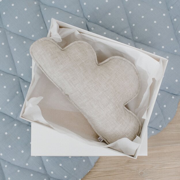 Neutral linen (flax) cloud pillow 