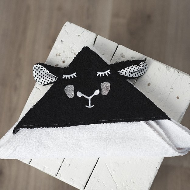 Monochrome Sheep Hooded baby towel