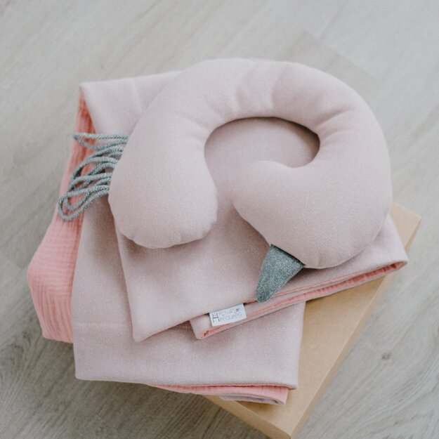 SET: Pink Blanket and Sleep Pillow