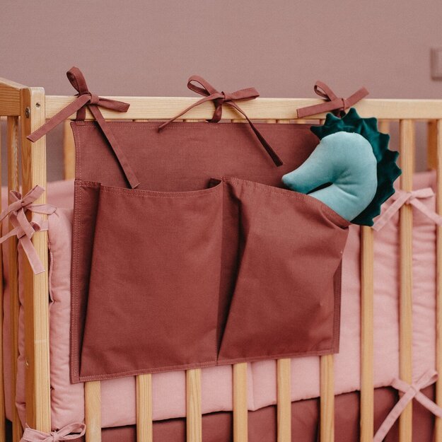 Baby Crib Pocket Diaper Organizer - Burgundy