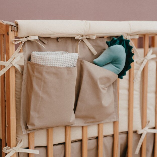 Baby Crib Pocket Diaper Organizer - Cacao