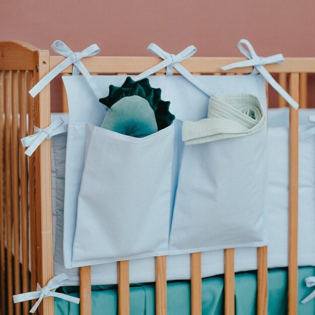 Baby Crib Pocket Diaper Organizer - Blue