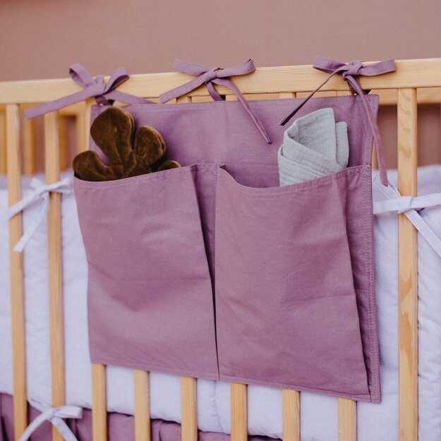 Baby Crib Pocket Diaper Organizer - Purple