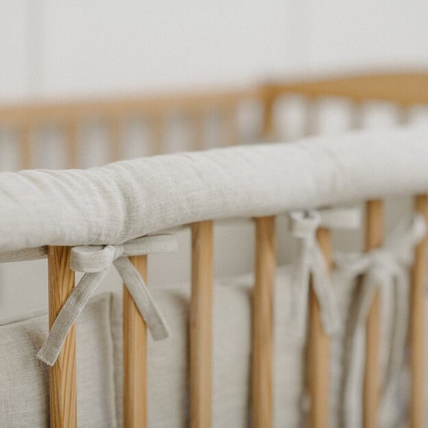 Natural Linen Crib Rail Cover